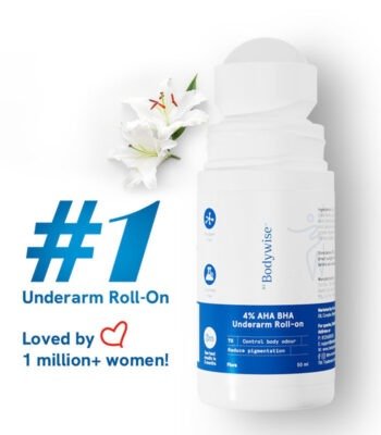 Be Bodywise 4% AHA BHA Underarm Roll On - Treats Pigmentation & Odour - Lactic Acid & Salicylic Acid