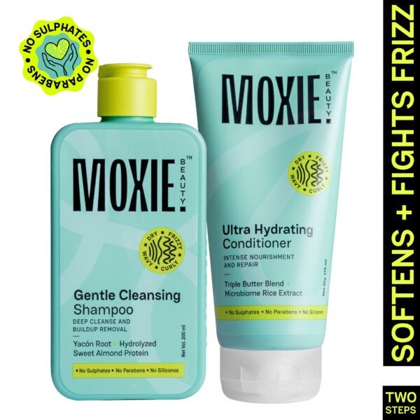 Moxie Beauty Rinse & Shine Duo - Shampoo & Conditioner for Dry and Frizzy Hair